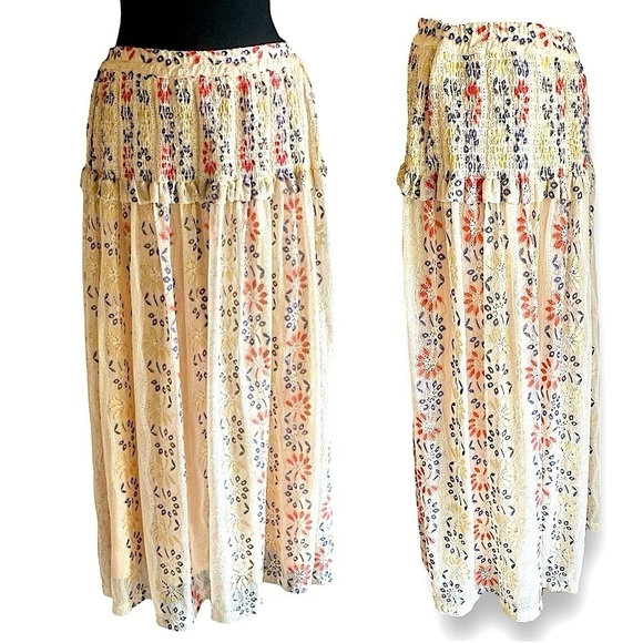 V CRISTINA Vintage Lace Maxi Skirt Lined High Waist Floral Low Rise Medium … - Picture 8 of 9